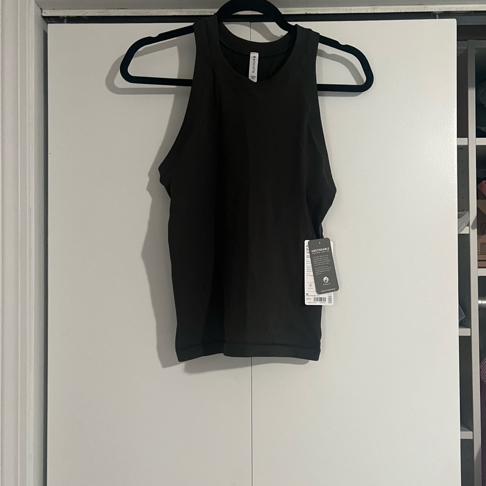 Athleta Ribbed Tank Top NWT - M - Dark Olive Green